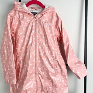 DKNY Pink Heart Dotted Rain Coat
